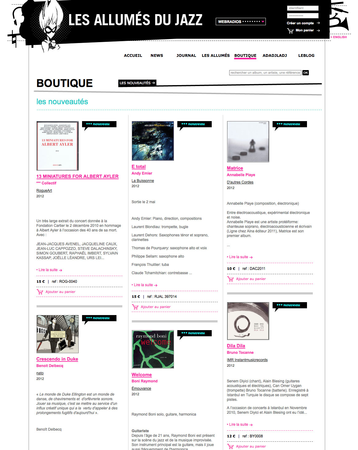 Les Allumés du Jazz - Boutique