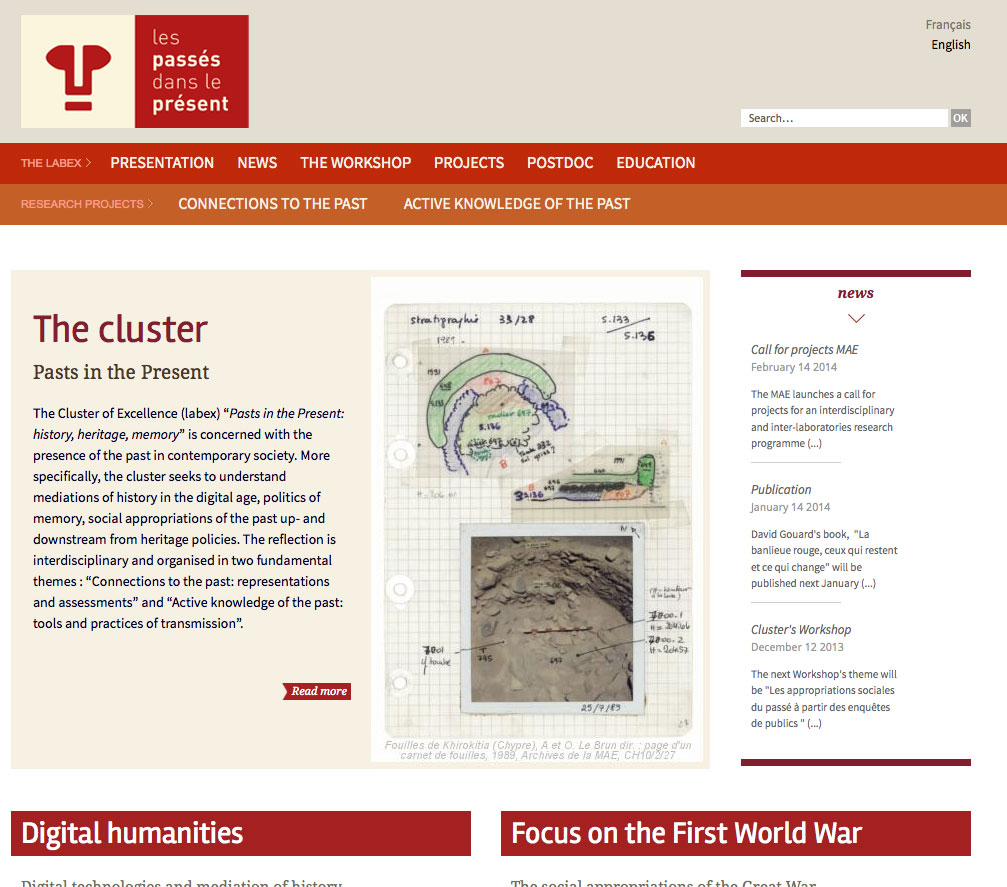 Les Passés dans le Présent - Home